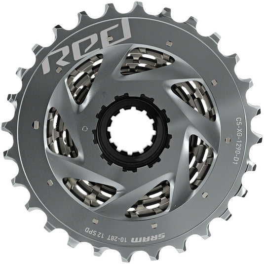 SRAM RED AXS XG-1290 Cassette - 12 Speed, 10-28t, Silver, For XDR Driver Body, D1