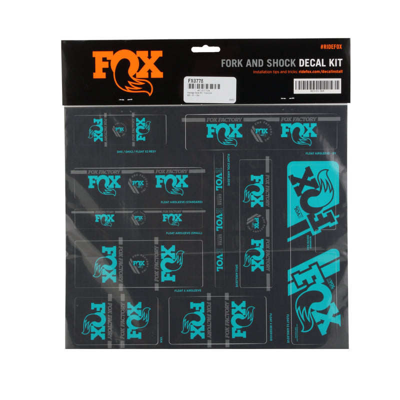 Load image into Gallery viewer, Fox Shox Heritage Decal Kit, Turquoise
