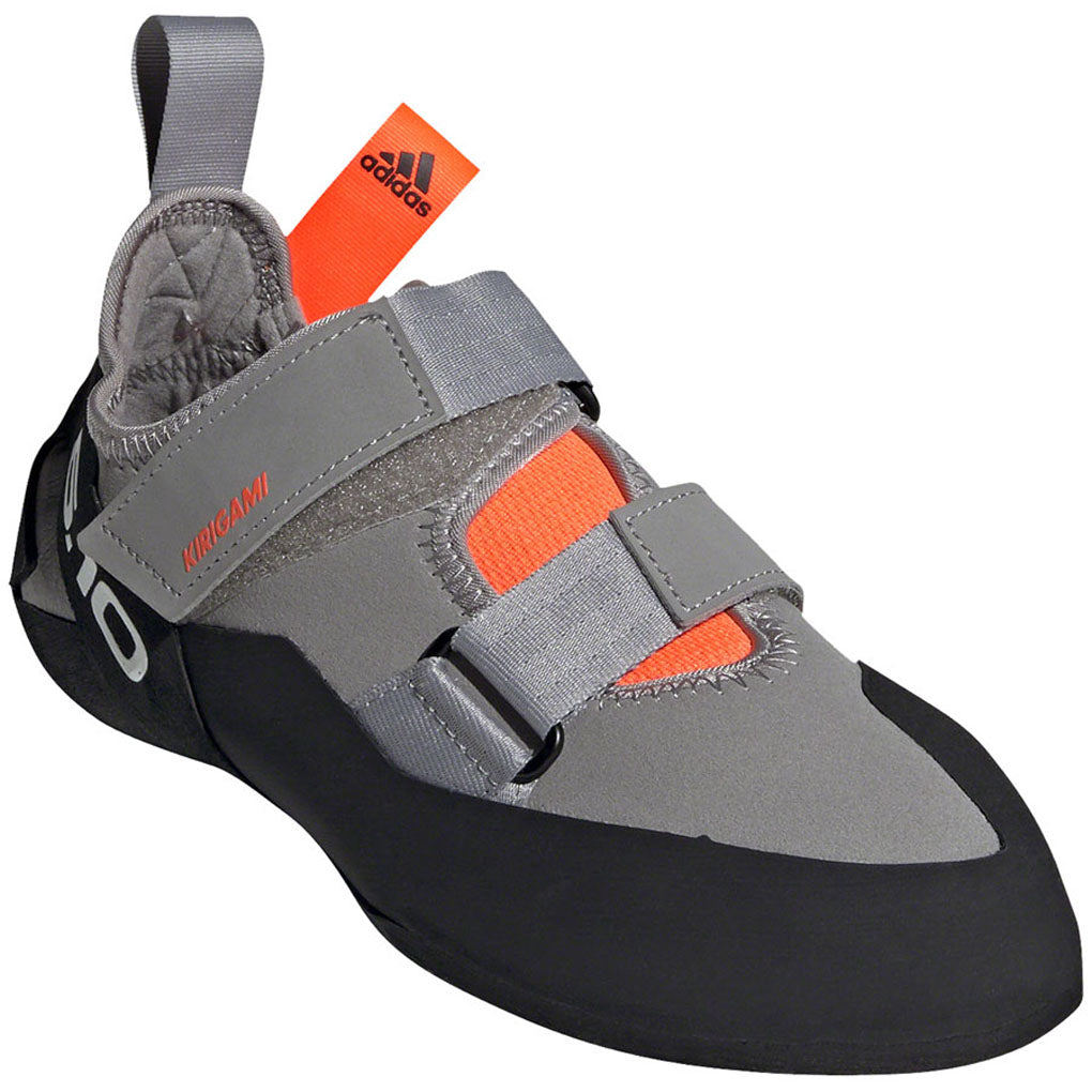 Five-Ten-Kirigami-Climbing-Shoe---Women's--Dove-Grey-Core-Black-Solar-Red-10--Flat-Shoe-for-platform-pedals_FTSH2076