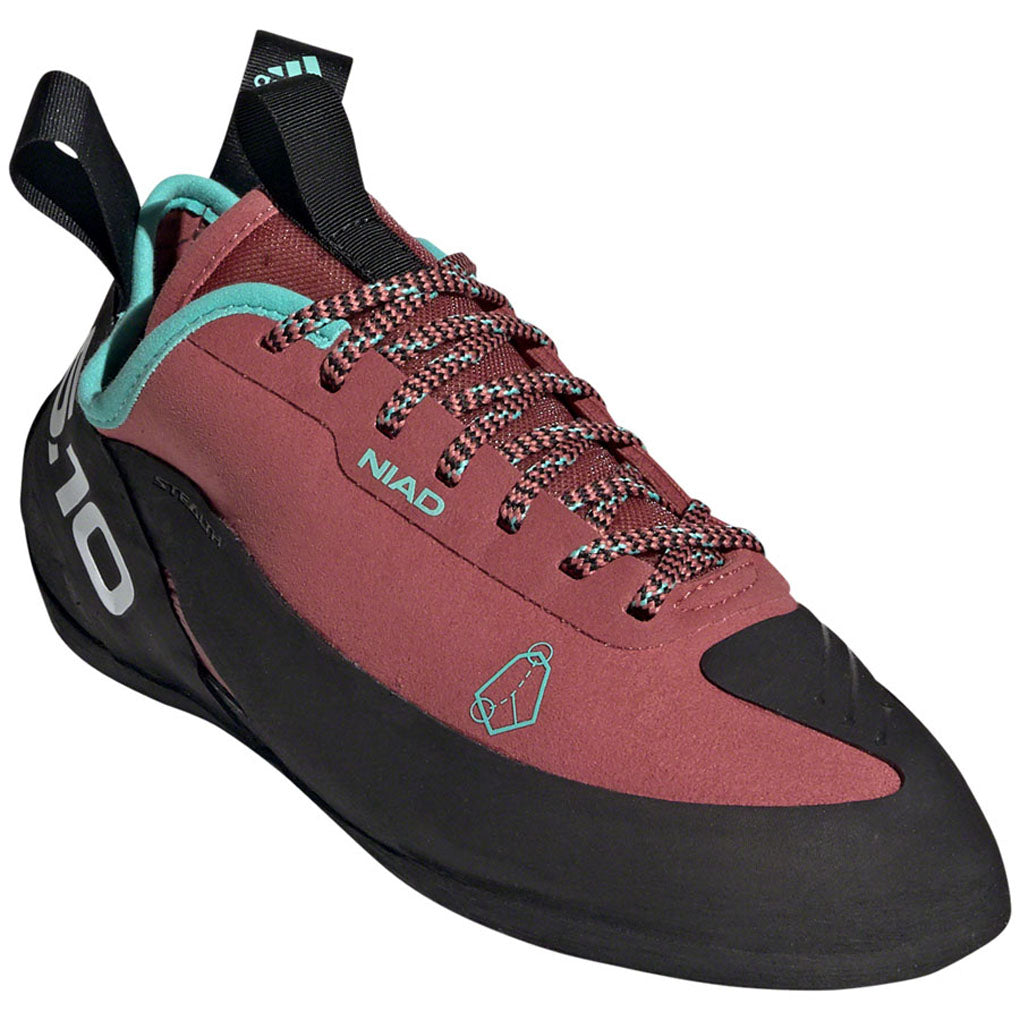 Five-Ten-Niad-Lace-Climbing-Shoe---Women's--Core-Black-Crew-Red-Acid-Mint-10--Flat-Shoe-for-platform-pedals_FTSH1630