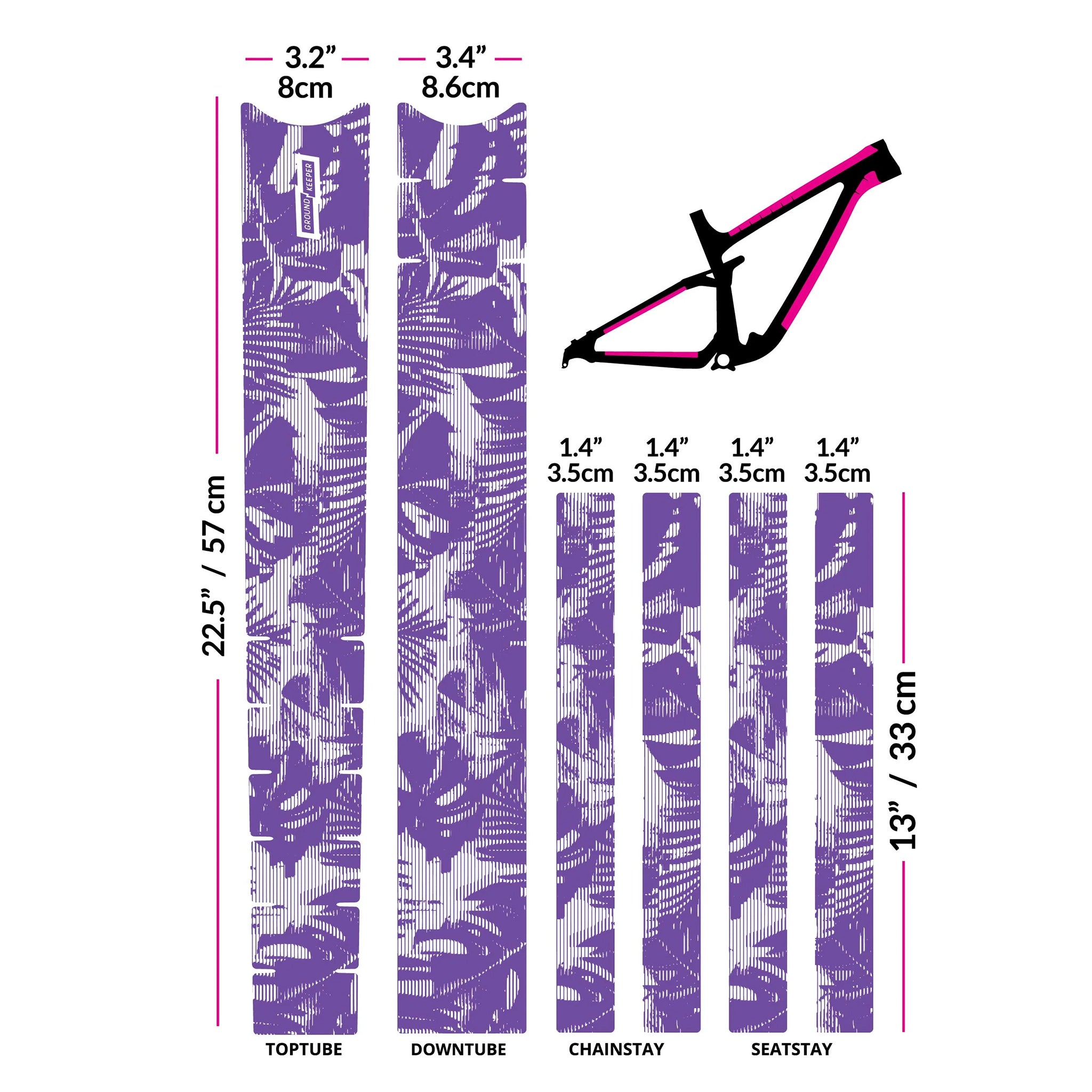 Tropical Glitch Grape Frame Protector Kit - Universal Bike Frame Guard ...