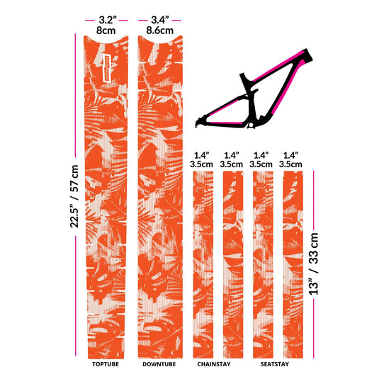 gravel bike frame protector Tropical Glitch Guava Matte Frame Protector Kit for Road & Gravel Bikes – 365 Cycles