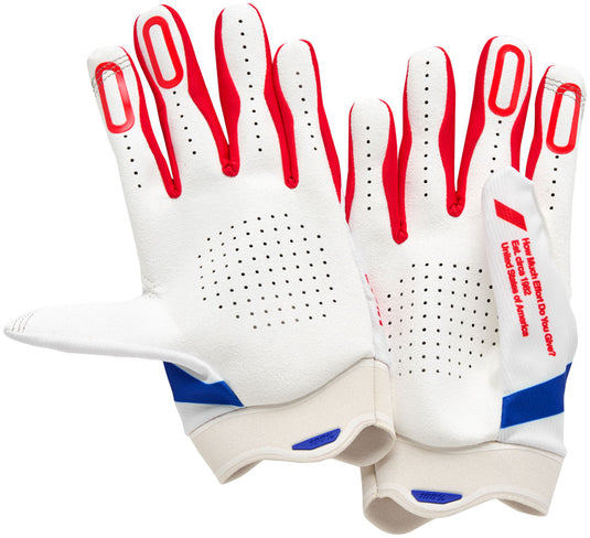 100% Itrack Gloves - Red/White/Blue, Small