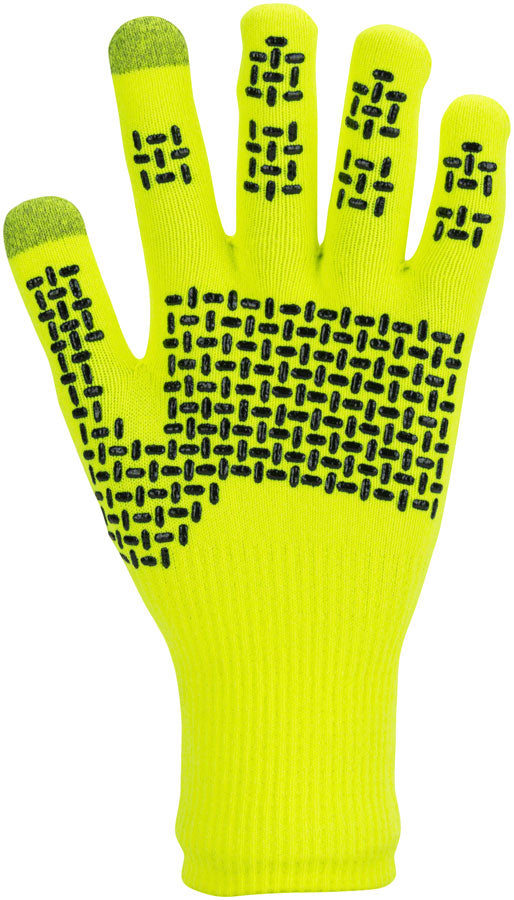 SealSkinz Waterproof All Weather Knit Glove - Neon Yellow, Full Finger, Large