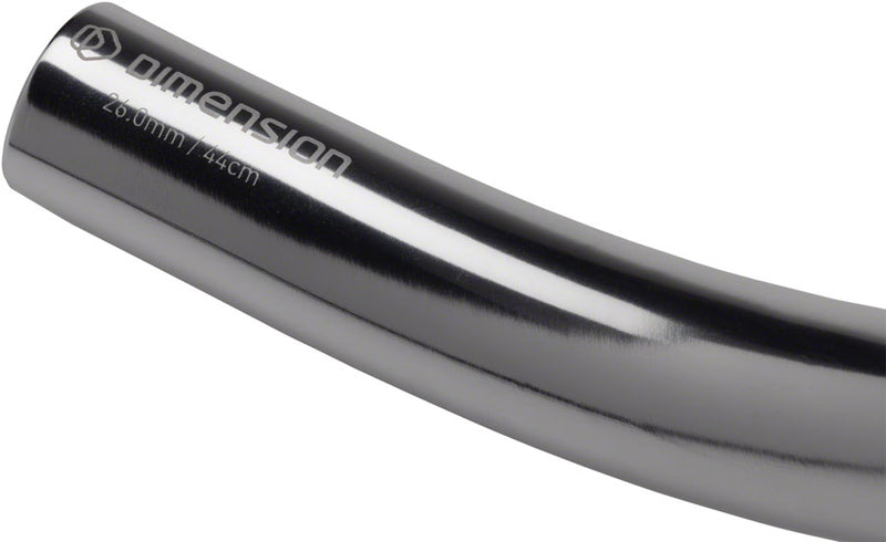 Load image into Gallery viewer, Dimension Short Drop Handlebar 26mm Clamp 44cm Width 340g Silver Aluminum
