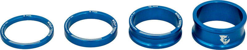 Load image into Gallery viewer, Pack of 2 Wolf Tooth Headset Spacer Kit 3, 5, 10, 15mm, Blue
