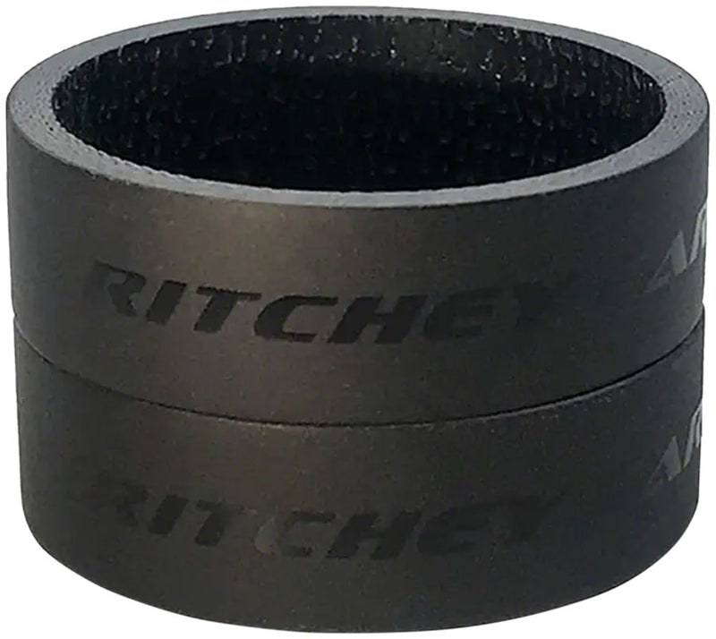 Load image into Gallery viewer, Pack of 2 Ritchey WCS Carbon Headset Spacers 1-1/8" 10mm Black 2 Pack 33mm

