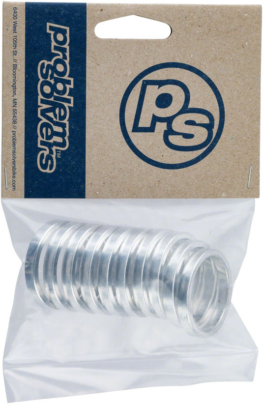 Problem Solvers Headset Stack Spacer - 28.6, 5mm, Aluminum, Silver, Bag of 10