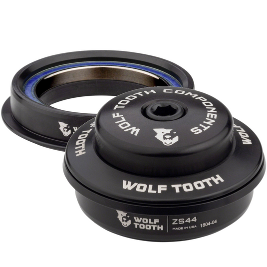 Wolf Tooth Aluminum Performance Headset Bundle Black Oxide Bearings, ZS56/40 & ZS44/28.6 for Mountain & Road Bikes