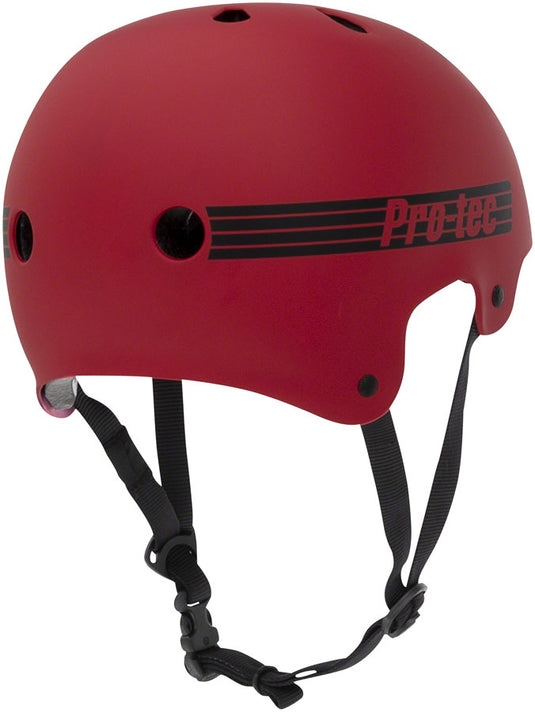 ProTec Old School Certified Helmet High Impact ABS Hardshell Matte Red, Large
