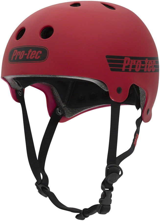 Load image into Gallery viewer, ProTec Old School Certified Helmet High Impact ABS Hardshell Matte Red, Small

