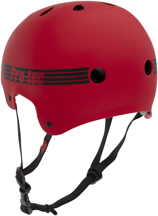 ProTec Old School Certified Helmet High Impact ABS Hardshell Matte Red, Small