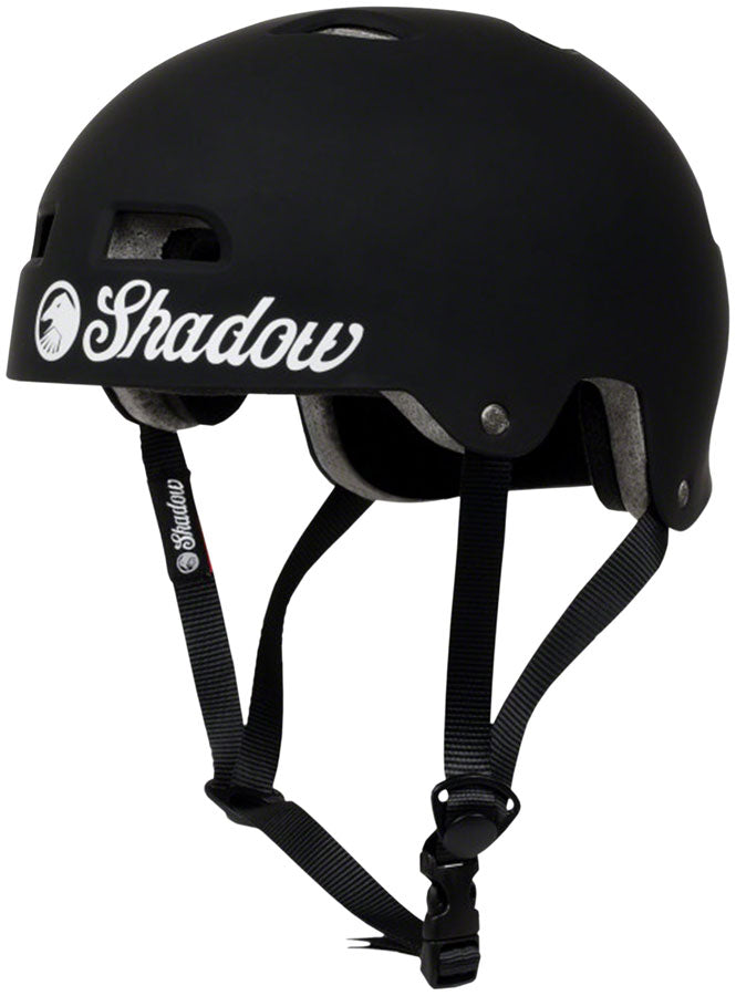 Load image into Gallery viewer, The-Shadow-Conspiracy-Shadow-Classic-Helmet-XX-Large-(61-65cm)-Half-Face-Adjustable-Fitting-Include-Two-Sets-Of-Padding-Shadow-Crow-Head-Rivetsclassic-Woven-Label-Black-HE1207-Bicycle-Helmets
