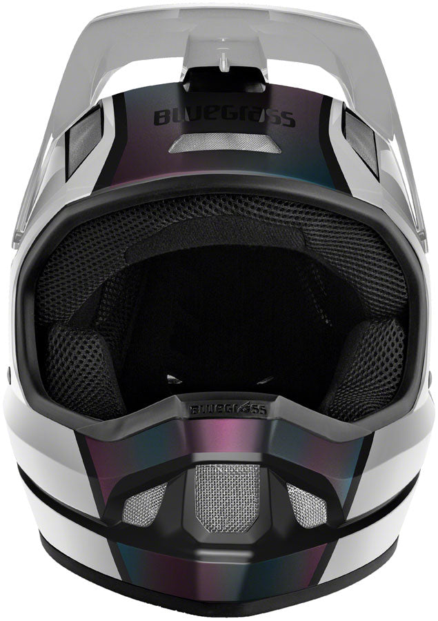 Load image into Gallery viewer, Bluegrass Legit Fiberglass EPS Full Face Helmet Matte White Iridescent, Medium
