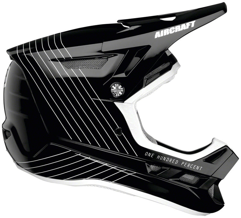 Load image into Gallery viewer, 100-Aircraft-Composite-Full-Face-Helmet-Medium-(57-58cm)-Full-Face--Visor--Steel-D-Ring-Buckle--Washable-Anti-Bacterial-Liner--Cheek-Pads-Chin-Strap-Covers-Black_HLMT5332
