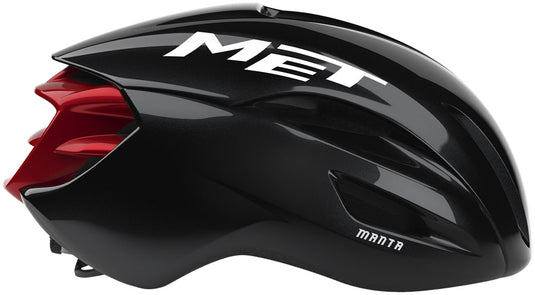 MET Manta Helmet - Black/Red Glossy, Large