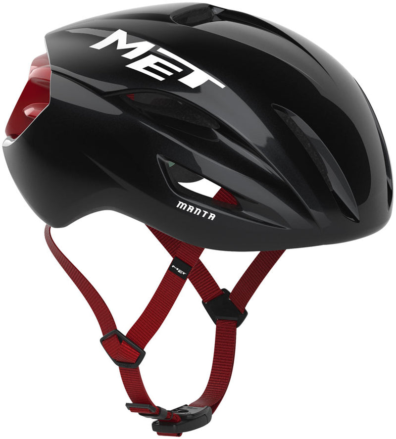 Load image into Gallery viewer, MET Manta Helmet - Black/Red Glossy, Large
