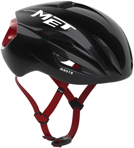 MET Manta Helmet - Black/Red Glossy, Large