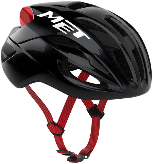 MET Rivale Helmet - Black/Red Glossy, Large