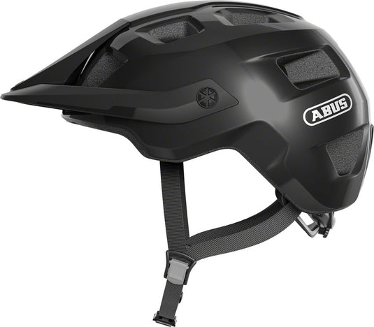 Abus-MoTrip-Helmet-Large-(57-61cm)-Half-Face--Visor--Adjustable-Fitting--Adjustable-Strap-Divider--Ponytail-Compatible-Black_HLMT5233