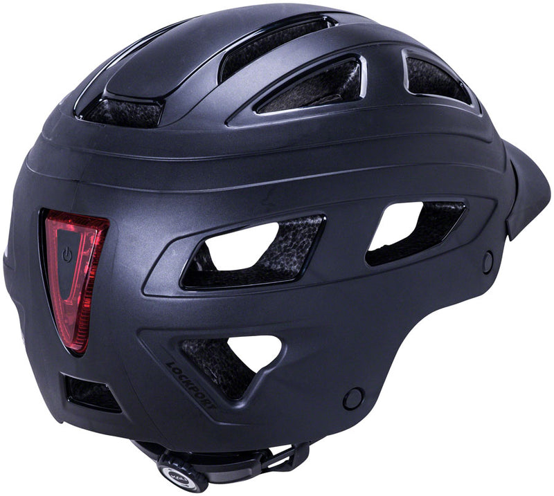 Load image into Gallery viewer, Kali Protectives Cruz Adult Helmet w/ Battery Taillight Solid Black Small/Medium
