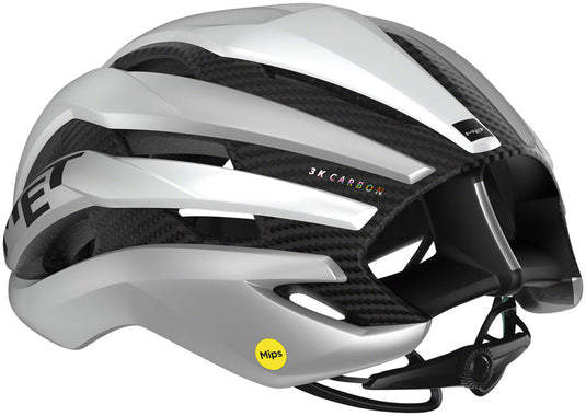MET Trenta 3K Carbon MIPS Helmet In-Mold EPS Matte White/Silver Metallic, Small