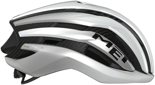 MET Trenta 3K Carbon MIPS Helmet In-Mold EPS Matte White/Silver Metallic, Large