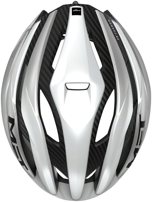 MET Trenta 3K Carbon MIPS Helmet In-Mold EPS Matte White/Silver Metallic, Large