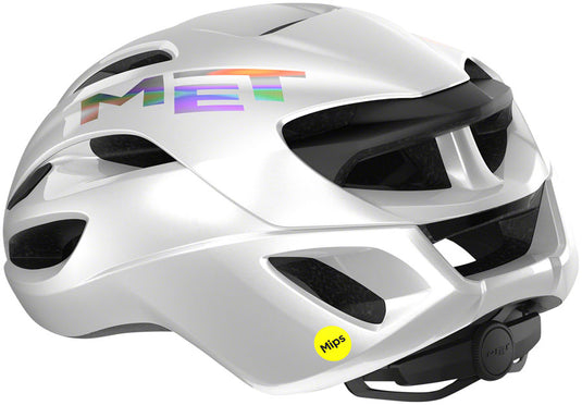 MET Rivale MIPS Helmet In-Mold Safe-T Upsilon Glossy White Holographic Medium
