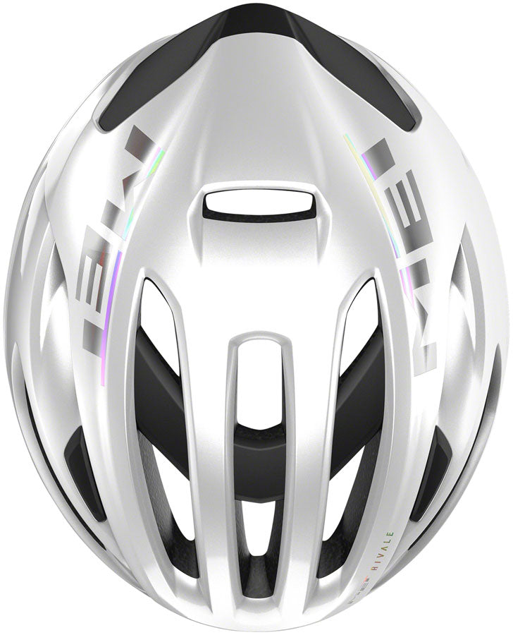 Load image into Gallery viewer, MET Rivale MIPS Helmet In-Mold Safe-T Upsilon Glossy White Holographic Medium
