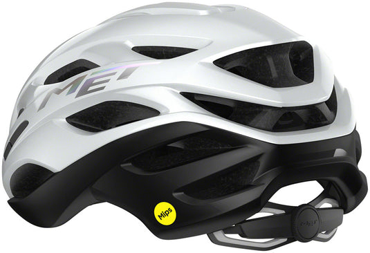 MET Estro MIPS Helmet In-Mold Safe-T Upsilon Fit White Holographic Glossy Large