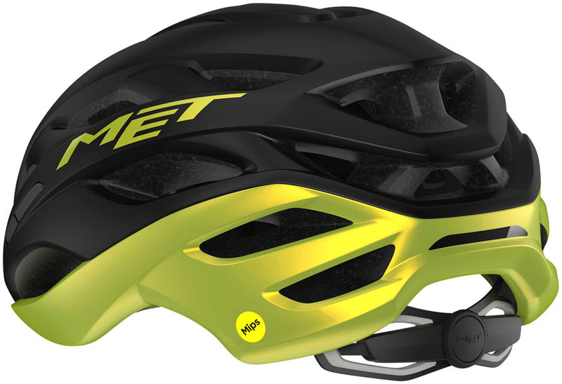 Load image into Gallery viewer, MET Estro MIPS Helmet Safe-T Upsilon Fit Black/Lime Yellow Metallic Glossy Small
