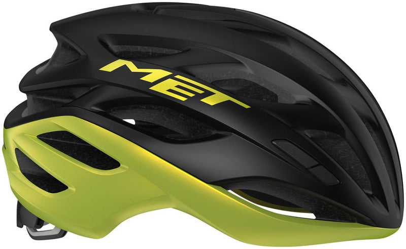 Load image into Gallery viewer, MET Estro MIPS Helmet Safe-T Upsilon Fit Black/Lime Yellow Metallic Glossy Large
