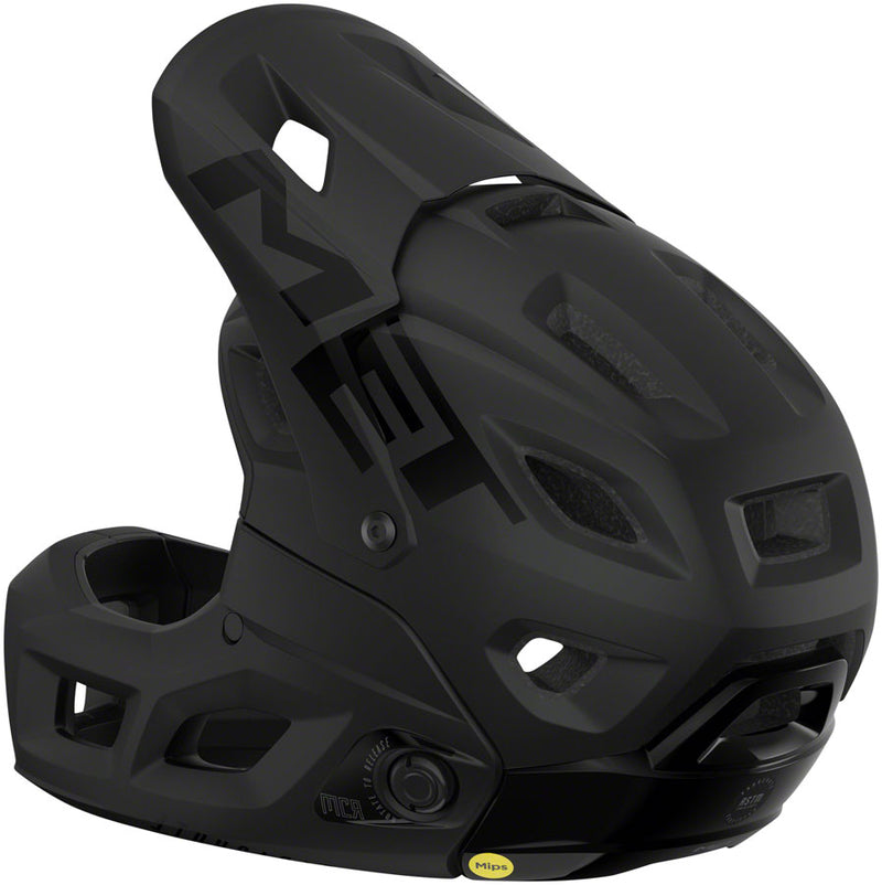 Load image into Gallery viewer, MET Parachute MCR MIPS Full Face Helmet Fidlock Buckle Matte/Glossy Black Large
