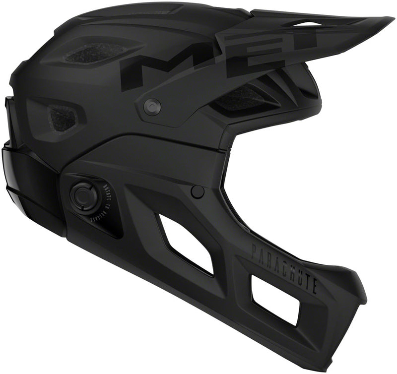 Load image into Gallery viewer, MET Parachute MCR MIPS Full Face Helmet Fidlock Buckle Matte/Glossy Black Large
