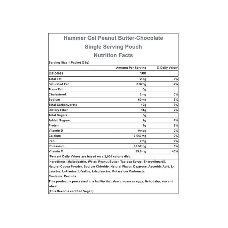 Load image into Gallery viewer, Hammer Gel: Peanut Butter Chocolate, 24 Single Serving Packets
