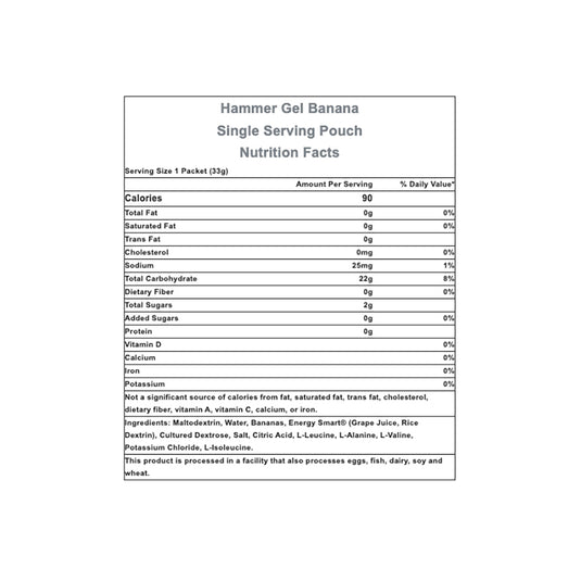 Hammer Gel: Banana, 24 Single Serving Packets