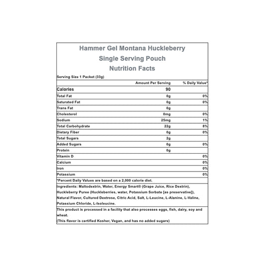 Hammer Gel: Montana Huckleberry, 24 Single Serving Packets