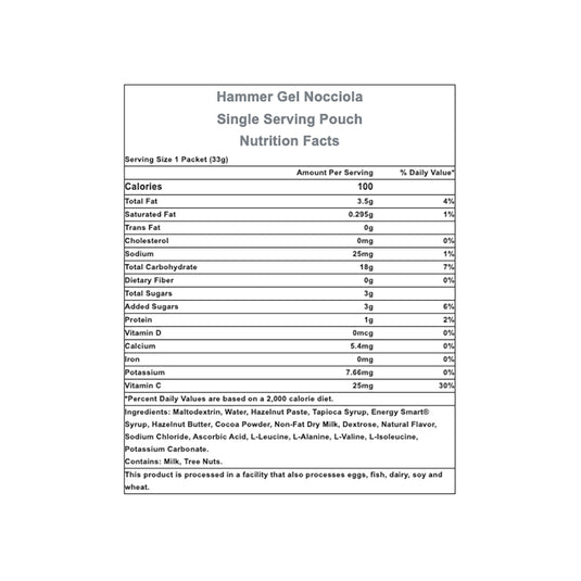 Hammer Nutrition Hammer Gel, Nocciola (Hazelnut-Chocolate), 24/Count