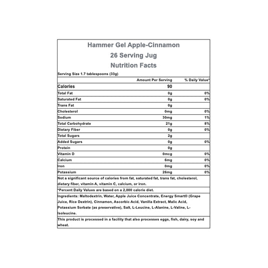 Hammer Nutrition Hammer Gel, Apple-Cinnamon, 1lb 14oz Jug