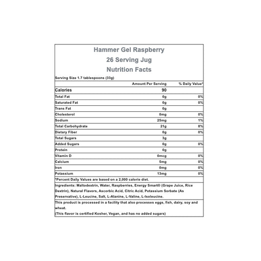 Hammer Nutrition Hammer Gel, Raspberry, 1lb 14oz Jug