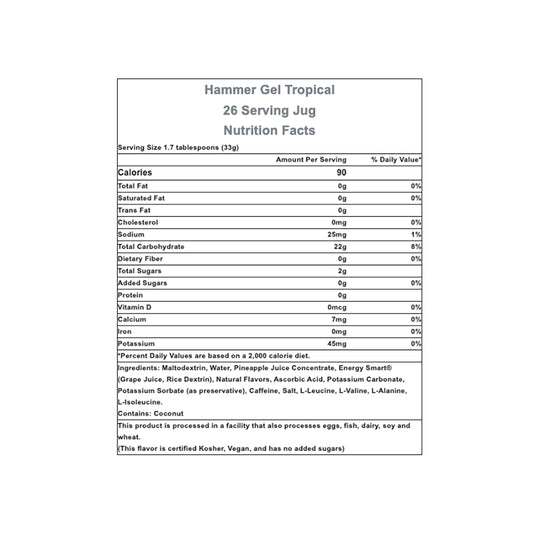 Hammer Nutrition Hammer Gel, Tropical, 1lb 14oz Jug