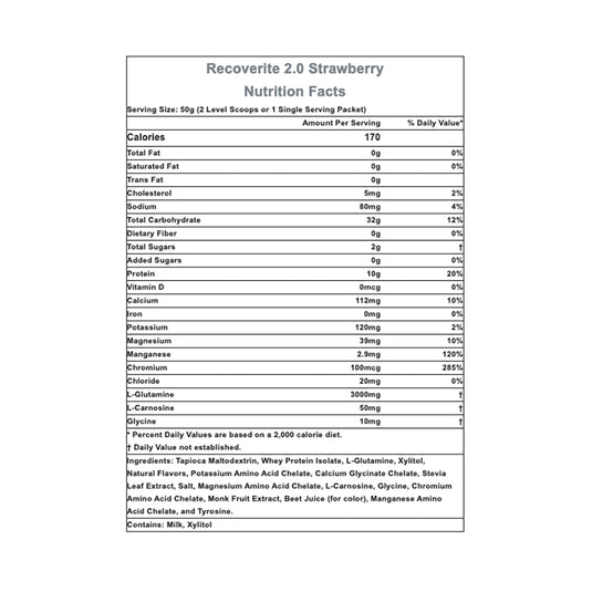 Hammer Nutrition Recoverite, Strawberry 2.0, 32 Servings