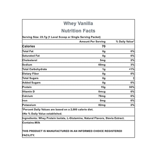 Hammer Nutrition Whey Protein Powder, Vanilla, 24 Servings