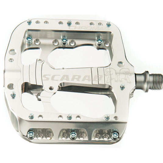 Chromag Scarab Platform pedals, Bushing and sealed bearings, Aluminium body, Silver