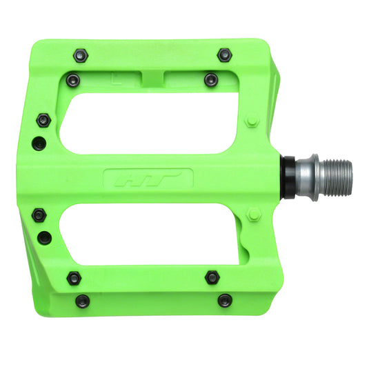 ht platform pedals HT PA12A Green Nylon Reinforced Platform Pedals with Replaceable Pins – 365 Cycles