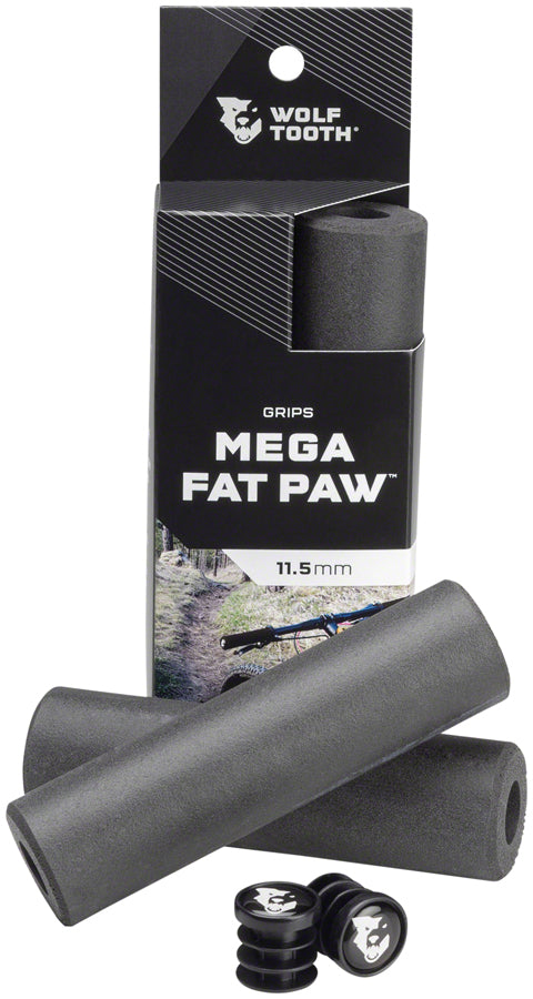 Wolf Tooth Mega Fat Paw Grips - Black Large-Diameter Grips With The Soft Feels