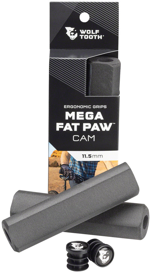 Load image into Gallery viewer, Wolf Tooth Mega Fat Paw Cam Grips - Black Reduces Hand Fatigue/Finger Numbness
