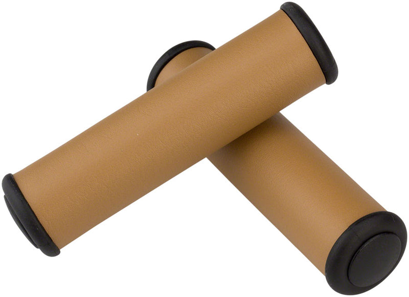 Load image into Gallery viewer, Velo Nandlz Grips: Brown Standard Kraton Rubber Grips 128mm Length
