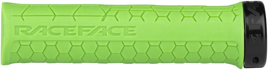 RaceFace Getta Grips - Green, 33mm Low-Profile Grips With Lock-On Collar